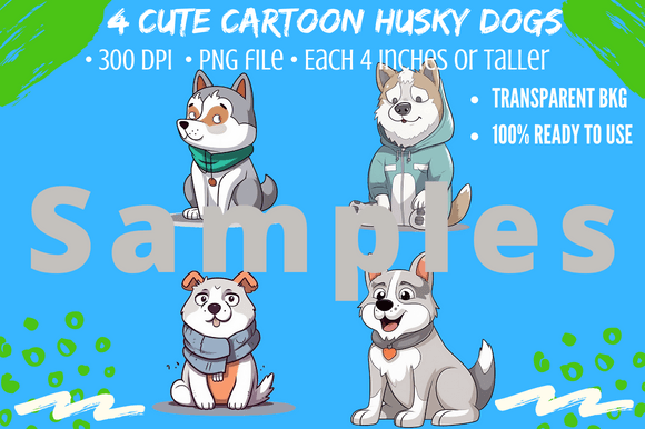 4 Cute Husky Puppy Dog Cartoon Clip Art: A Designer's Guide