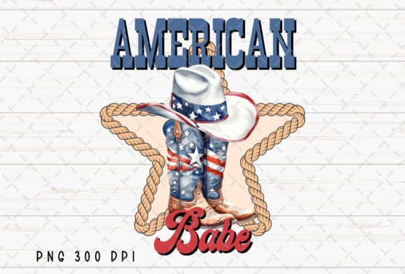 American Babe 4th of July Patriotic PNG: Design for Independence Day