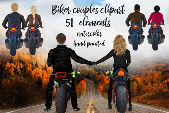 Authentic Biker Clipart for Hand-Painted Designs
