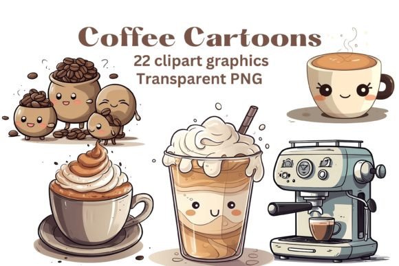 Charming Cartoon Coffee Shop Clipart: Your Creative Toolkit