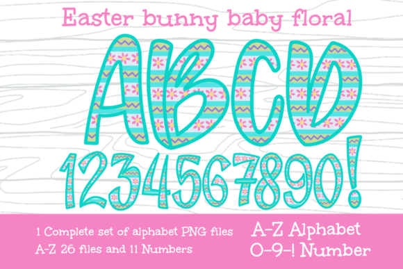 Easter Bunny Baby Floral Doodle Letter: A Playful Design Asset
