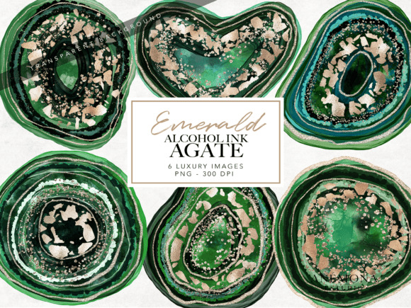 Emerald Agate Clipart: Nature-Inspired Design Elements