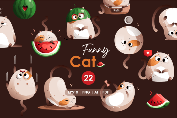 Funny Cat Vector Character Set: A Playful Design Asset