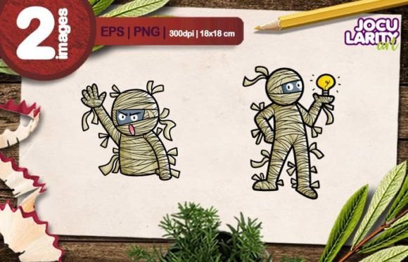 Funny Mummy in Action Cartoon Vector: A Playful Design Asset