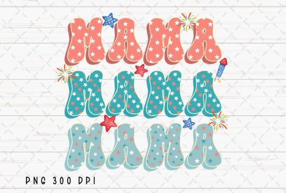 Mama Retro Patriotic 4th of July Mom PNG: A Designer's Go-To for Summer Projects