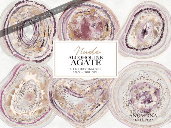 Nude Agate Gemstone Clipart for Modern Designers