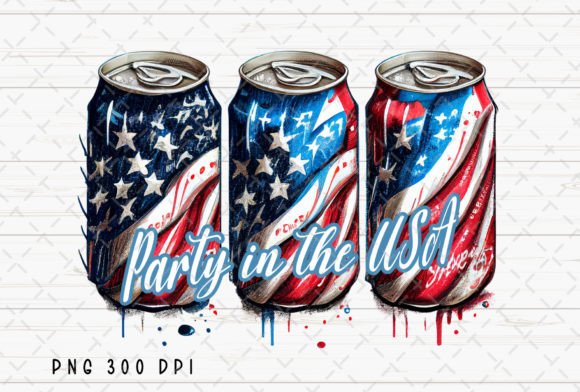 Party in the USA Retro Cans: Vintage 4th of July Design