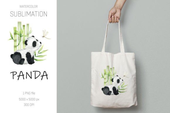 Watercolor Panda Bear: A Unique Design Asset